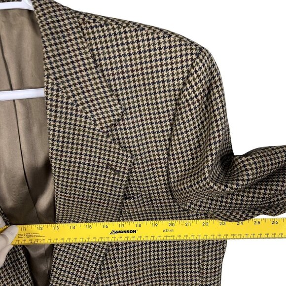 Oscar De La Renta Mens 43R Houndstooth Wool Blazer Jacket Sportcoat Timeless - Picture 9 of 16